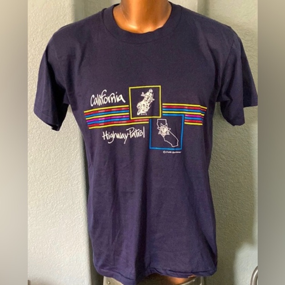 True Vintage 80s California HighwayPatrol T Shirt Single stitch XL